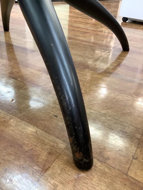 porada (ポラダ) ローテーブル ブラック 96 ラウンド ガラス天板 GMHH61