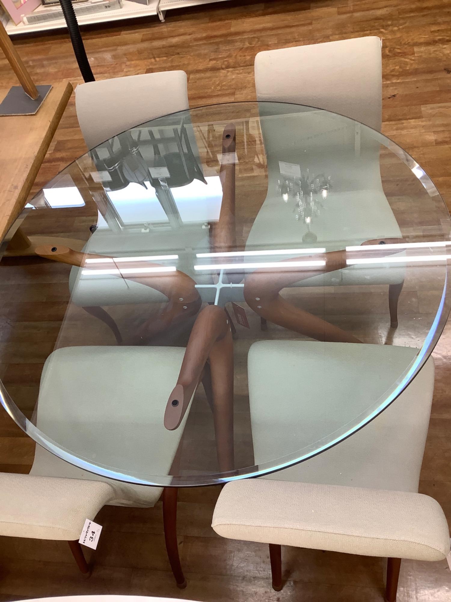 porada (ポラダ) ダイニング5点セット ブラウン×ホワイト 96 ラウンド