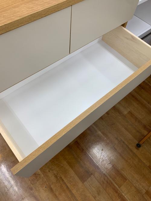 ハイチェスト ホワイト×ナチュラル 59 5段