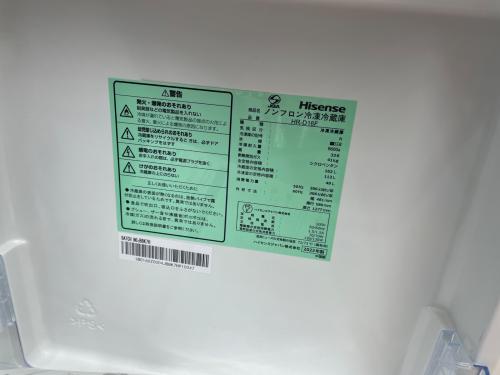 Hisense (ハイセンス) 2ドア冷蔵庫 HR-D16F 2022年製 116 162L
