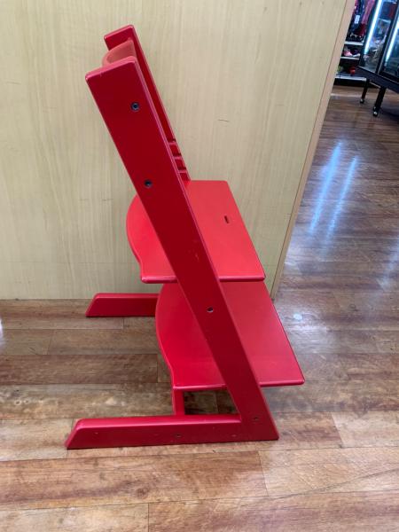 ★リユースのサカイ水戸店★ STOKKE ベビーチェア レッド H×D×W クリーニング済み MT6169 トリップトラップ 公式 ストッケ ベビーチェア ハイチェア キッズ