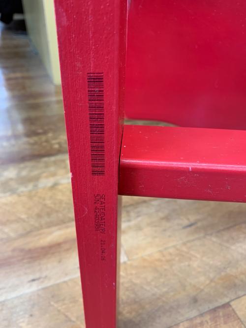 ★リユースのサカイ水戸店★ STOKKE ベビーチェア レッド H×D×W クリーニング済み MT6169 トリップトラップ 公式 ストッケ ベビーチェア ハイチェア キッズ