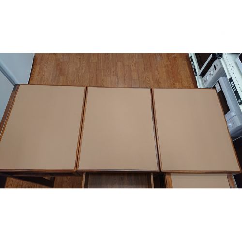 豊岡クラフト (トヨオカクラフト) 双様デスク イス付 折りたたみワゴン