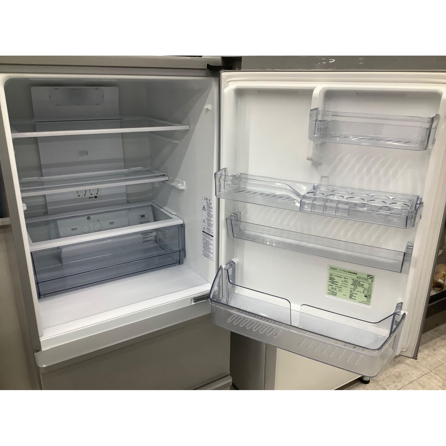 国産最安値AQUA アクア ノンフロン 冷凍冷蔵庫 272L AQR-27G(S) 2018年製 8TS28188 200リットル～