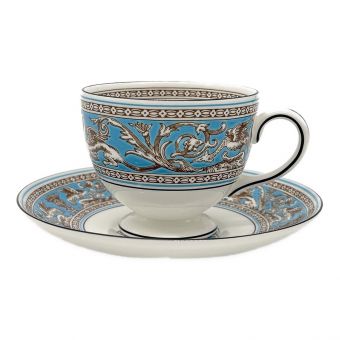 Wedgwood (ウェッジウッド) カップ&ソーサー フロレンティーン・ターコイズ USED