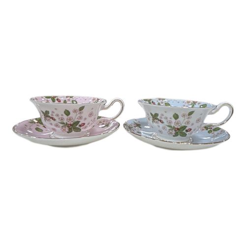 Wedgwood (ウェッジウッド) カップ&ソーサー ピオニー ワイルドストロベリーブルーム 2Pセット