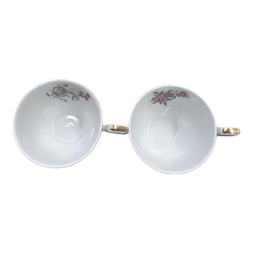 NARUMI (ナルミ) カップ&ソーサー ピンク ブルー ギノスフラワー 2Pセット 本体のみ