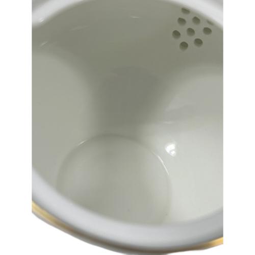 Wedgwood (ウェッジウッド) ティーポット 付け根ヒビ有 黒壺 ホワイト×ピンク ハザウェイローズ