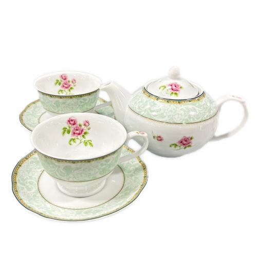 NARUMI (ナルミ) カップ&ソーサー2P・ティーポット1Pセット グリーン