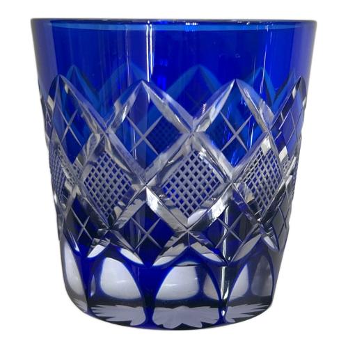 太武朗工房 (タブロウコウボウ) 矢来魚子紋江戸切子 赤・ルリ TB90422RB 2Pセット TABLEAU