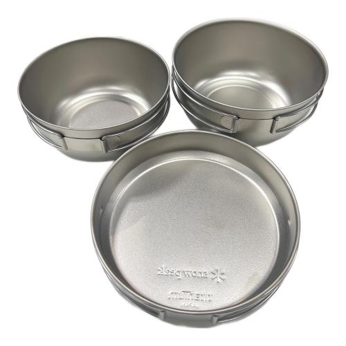 Snow peak (スノーピーク) 純チタンクッカー 3Pセット STW-001T テープ跡有