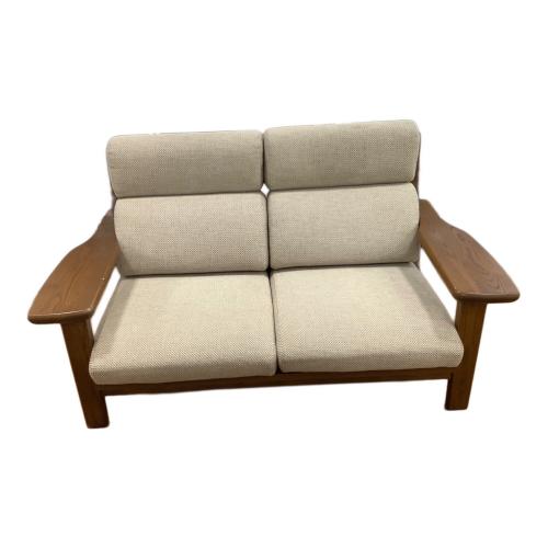 2人掛けソファー グレー×ブラウン 175 ファブリック