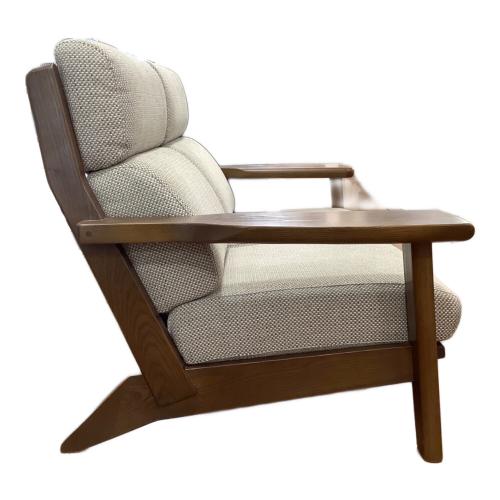 2人掛けソファー グレー×ブラウン 175 ファブリック