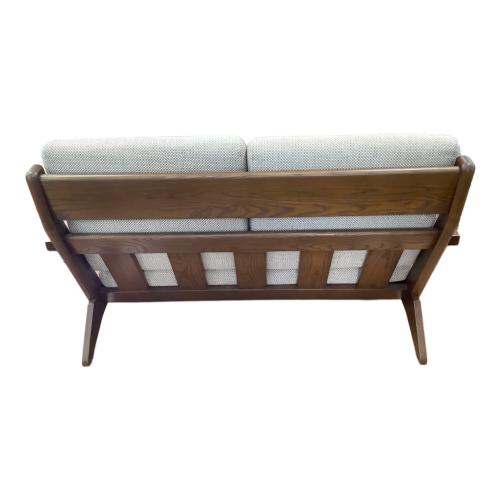 2人掛けソファー グレー×ブラウン 175 ファブリック