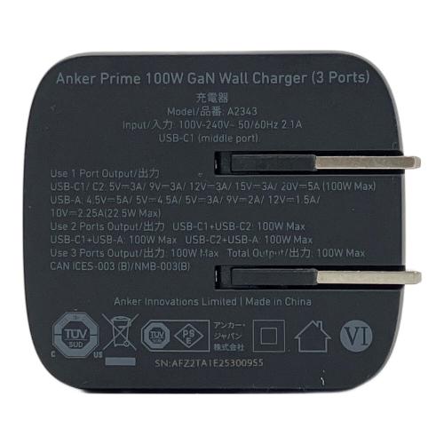 Anker (アンカー) Anker Prime 100W GaN Wall Charger (3 ports) A2343
