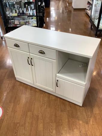 ニトリ キッチンカウンター ホワイト　3枚扉 引き出し付き ミランダ