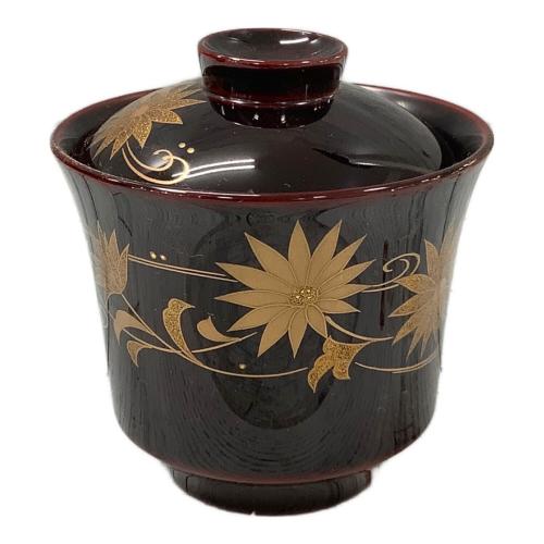 輪島屋善仁 (ワジマヤゼンニ) 溜塗 春菊薪絵 輪島塗 湯呑み