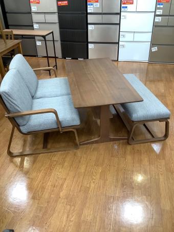 無印良品 (ムジルシリョウヒン) ダイニング4点セット　リビングでもダイニングでも使えるダイニングセット