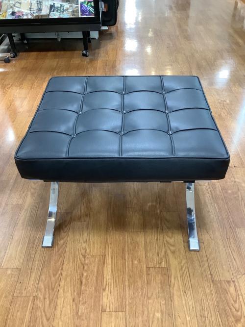 バルセロナチェア オットマン ブラック×シルバーカラー リプロダクト