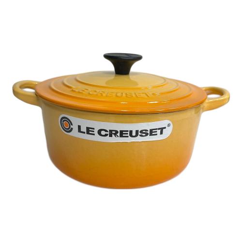 LE CREUSET (ルクルーゼ) 両手鍋 オレンジ 18cm ココット・ロンド