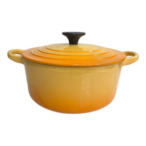 LE CREUSET (ルクルーゼ) 両手鍋 オレンジ 18cm ココット・ロンド