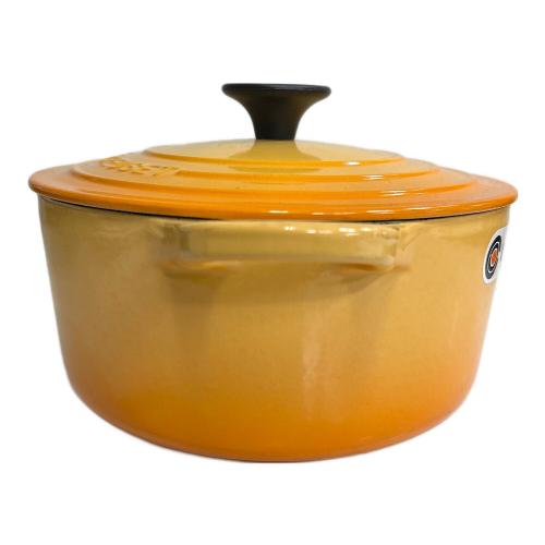 LE CREUSET (ルクルーゼ) 両手鍋 オレンジ 18cm ココット・ロンド