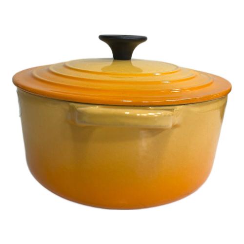 LE CREUSET (ルクルーゼ) 両手鍋 オレンジ 18cm ココット・ロンド