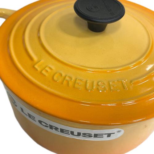 LE CREUSET (ルクルーゼ) 両手鍋 オレンジ 18cm ココット・ロンド