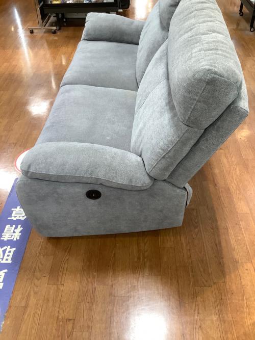 筑波産商 (ツクバサンショウ) 電動リクライニングソファ グレー 91 3人掛け ファブリック アストラ