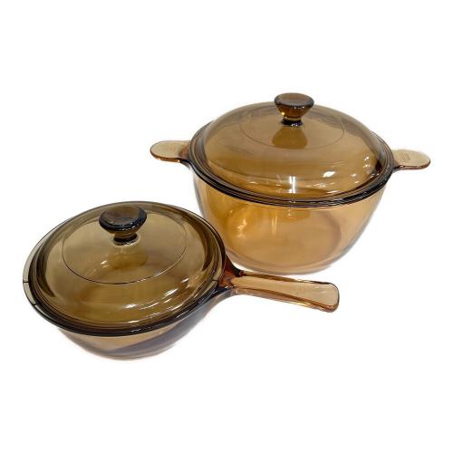 iwaki (イワキ) iwaki (イワキ) VNエブリディセット 耐熱ガラス鍋2Pセット VN-S2A VISION 岩城硝子  ブラウン VN-S2A VISION