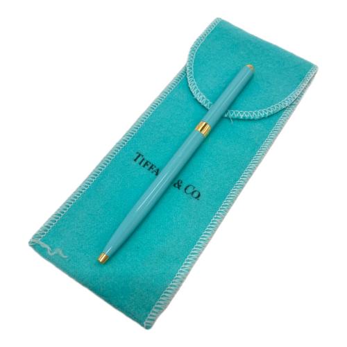 TIFFANY & Co. (ティファニー) ボールペン スカイブルー×ゴールドカラー