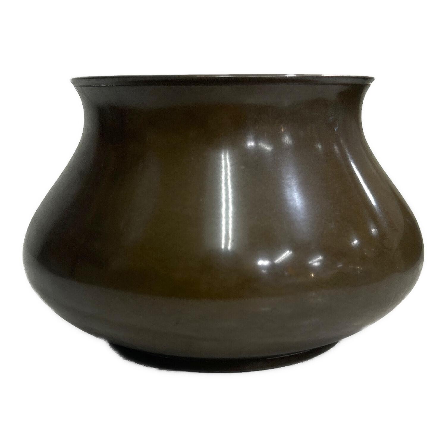 唐銅 エフゴ 建水 大西浄中 作 即中斎書付 唐銅 エフゴ 建水 大西浄中