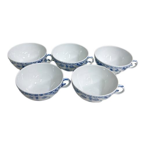 ROYAL COPENHAGEN (ロイヤル・コペンハーゲン) カップ&ソーサー ブルーフルーテッド・フルレース ソーサー1枚欠品 カップ5･ソーサー4Pセット