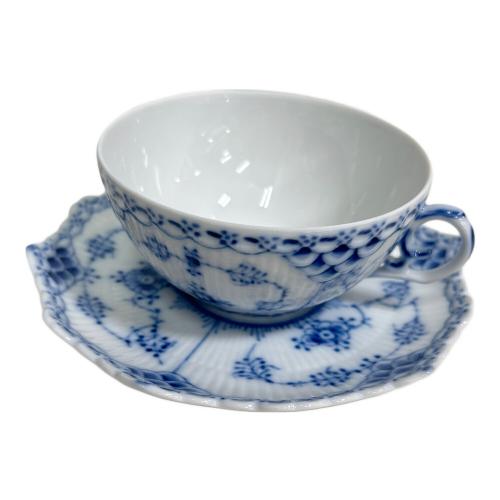 ROYAL COPENHAGEN (ロイヤル・コペンハーゲン) カップ&ソーサー ブルーフルーテッド・フルレース ソーサー1枚欠品 カップ5･ソーサー4Pセット