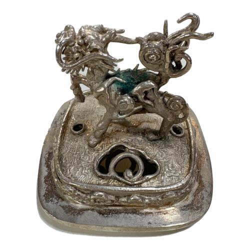 高岡銅器 (タカオカドウキ) 洋銀 香炉 龍の炎 緑青 有