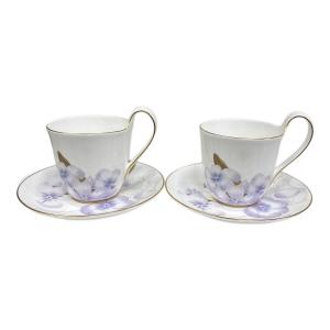 ROYAL COPENHAGEN (ロイヤル・コペンハーゲン) カップ&ソーサー ホワイト×パープル フローラ