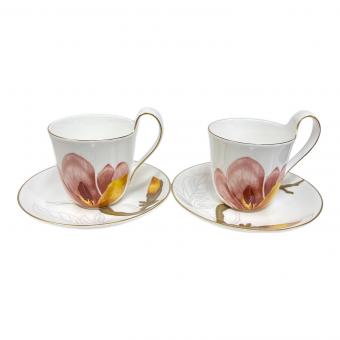 ROYAL COPENHAGEN (ロイヤル・コペンハーゲン) カップ&ソーサー モクレン ホワイト×レッド フローラ