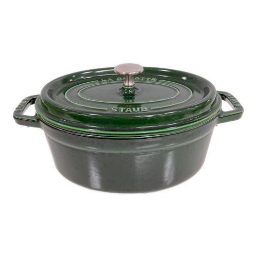 Staub (ストウブ) ピコ・ココット オーバル ヨゴレ・コゲ有 ダークグリーン