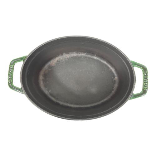 Staub (ストウブ) ピコ・ココット オーバル ヨゴレ・コゲ有 ダークグリーン
