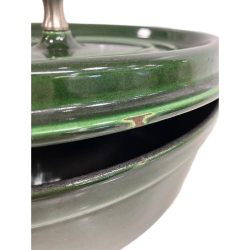 Staub (ストウブ) ピコ・ココット オーバル ヨゴレ・コゲ有 ダークグリーン