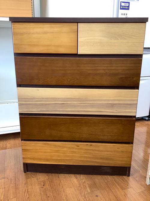 大川家具 (オオカワカグ) 5段チェスト 20160118 109 ナチュラル×ブラウン