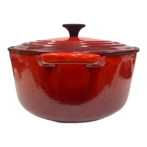 LE CREUSET (ルクルーゼ) 両手鍋 22cm レッド ココット・ロンド