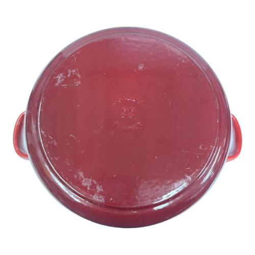 LE CREUSET (ルクルーゼ) 両手鍋 22cm レッド ココット・ロンド