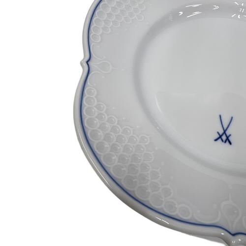 Meissen (マイセン) プレート ホワイトレリーフ ブルーライン
