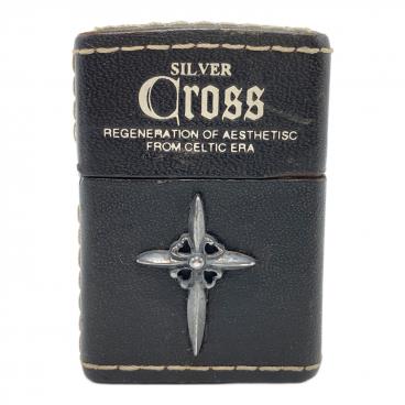 ZIPPO (ジッポ) オイルライター 2005年製2月 silver CROSS レザー