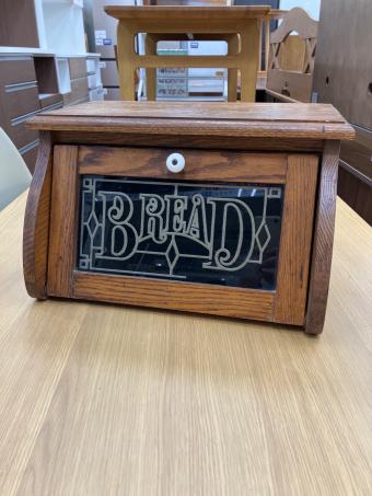 Cornwall Industries Stained Glass Bread Box ヴィンテージブレットボックス ブラウン