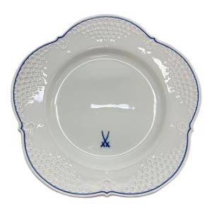 Meissen (マイセン) プレート ホワイトレリーフ ブルーライン