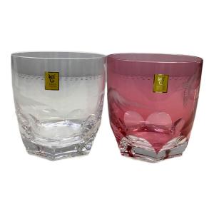 KAGAMI CRYSTAL (カガミクリスタル) ロックグラス ペアロックグラス＜鶴と富士山＞