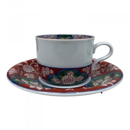 源右衛門窯 (ゲンエモンガマ) カップ&ソーサー レッド