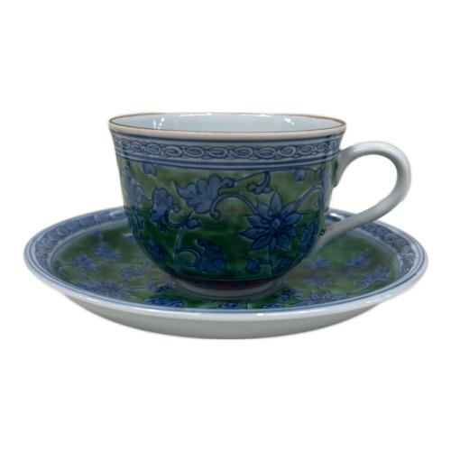 源右衛門窯 (ゲンエモンガマ) カップ&ソーサー グリーン